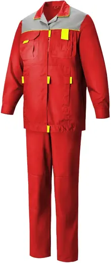 Союзспецодежда Профессионал костюм женский (куртка + брюки 56-58) 170-176 красный/светло-серый
