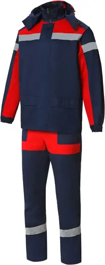Союзспецодежда Континент костюм с СВП (куртка + полукомбинезон 56-58) 182-188 темно-синий/красный