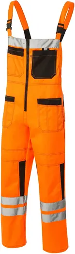 Союзспецодежда Профессионал-2 костюм рабочий с СОП (куртка + полукомбинезон 60-62) 170-176 оранжево-черный