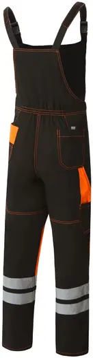 Союзспецодежда Профессионал-2 костюм рабочий с СОП (куртка + полукомбинезон 64-66) 170-176 черно-оранжевый