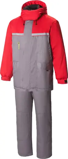 Союзспецодежда Континент костюм с СВП (куртка + полукомбинезон 52-54) 182-188 темно-серый/красный