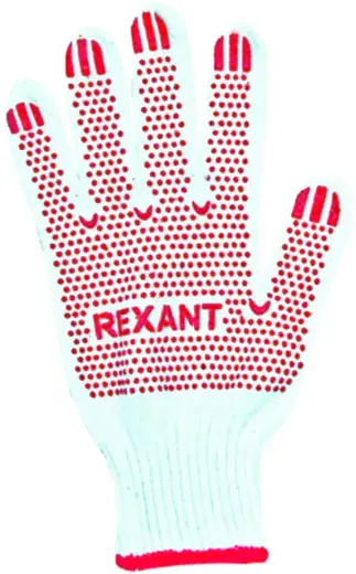 Rexant перчатки х/б хлопок, полиэфир/ПВХ