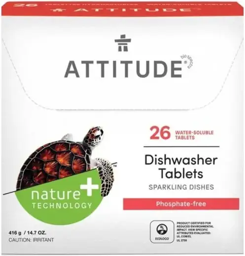 Attitude Dishwasher Tablets Sparkling Dishes таблетки для посудомоечных машин (26 таблеток)