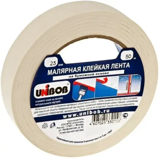 Unibob малярная клейкая лента (25*50 м)