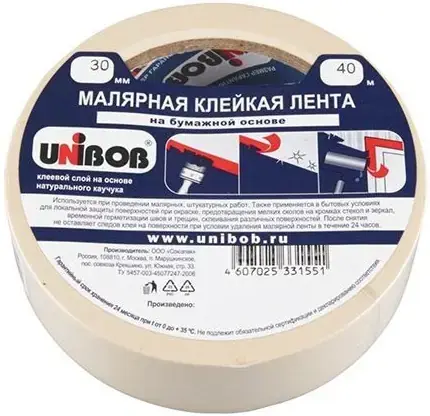 Unibob малярная клейкая лента (30*40 м)