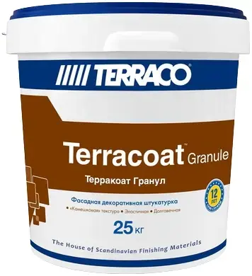 Terraco Terracoat Granule штукатурка фасадная декоративная на акриловой основе (25 кг) бесцветная (1.5 мм)