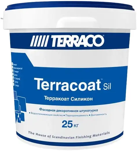 Terraco Terracoat Standart Sil штукатурка фасадная декоративная на силиконовой основе (25 кг) бесцветная
