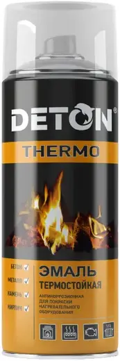 Deton Thermo эмаль термостойкая для покраски нагревательного оборудования (520 мл) серебристая