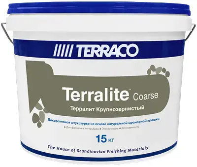 Terraco Terralite Coarse штукатурка декоративная на основе мраморной крошки (15 кг) №110-C
