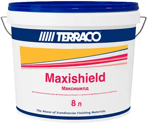 Terraco Maxishield краска акриловая для фасадных работ (8 л) бесцветная база Clear