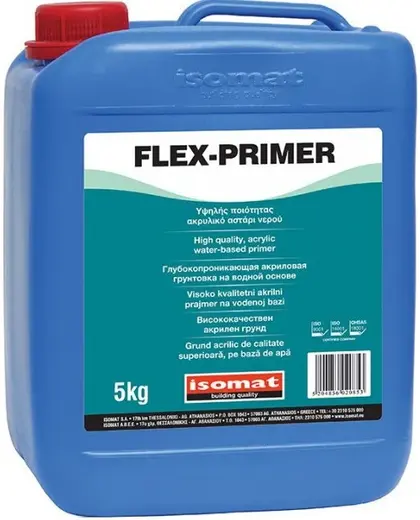 Isomat Flex-Primer глубокопроникающая акриловая грунтовка на водной основе (5 кг)