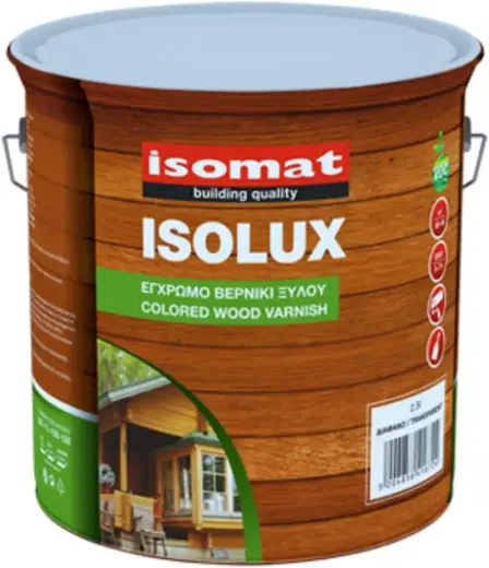 Isomat Isolux сатиновый лак для древесины (2.5 л) бесцветный