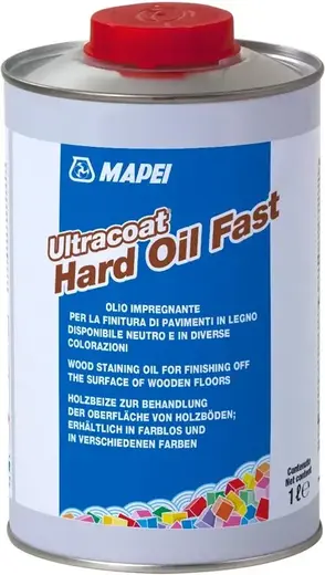 Mapei Ultracoat Hard Oil Fast масло для окрашивания и отделки деревянных полов (1 л) cерое Grigio 1