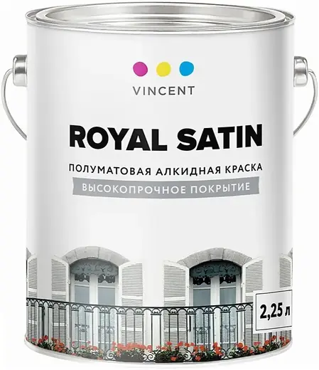 Vincent Royal Satin алкидная краска (2.25 л) белая
