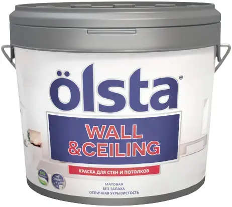 Olsta Wall & Ceiling краска для стен и потолков (2.7 л) бесцветная