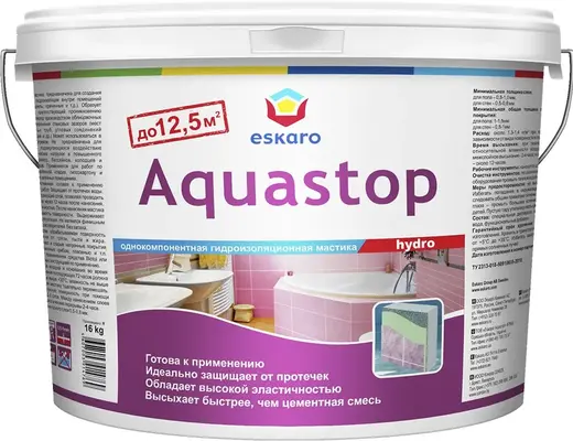 Eskaro Aquastop Hydro гидроизоляционная мастика (16 кг)