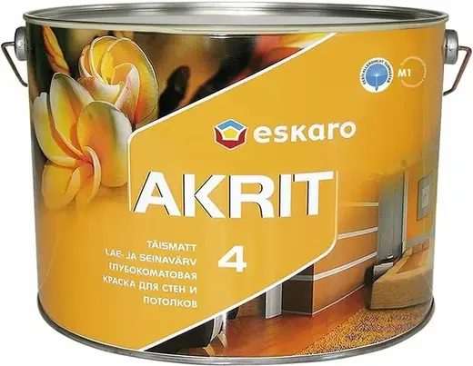 Eskaro Akrit 4 краска для стен и потолков (9.5 л) белая