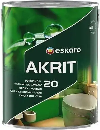 Eskaro Akrit 20 краска для стен (2.85 л) белая