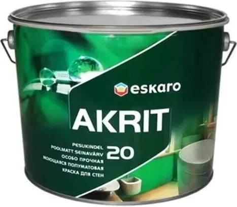 Eskaro Akrit 20 краска для стен (9.5 л) белая