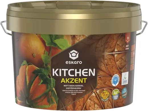 Eskaro Akzent Kitchen краска акриловая для внутренних работ (9 л) бесцветная
