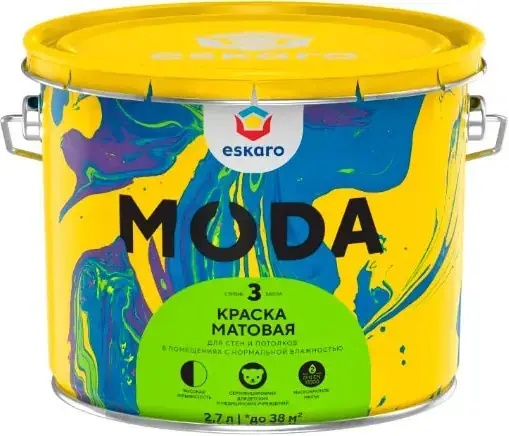 Eskaro Moda 3 краска для стен и потолков (2.7 л) бесцветная