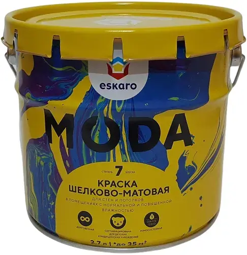 Eskaro Moda 7 краска для стен и потолков (2.7 л) бесцветная