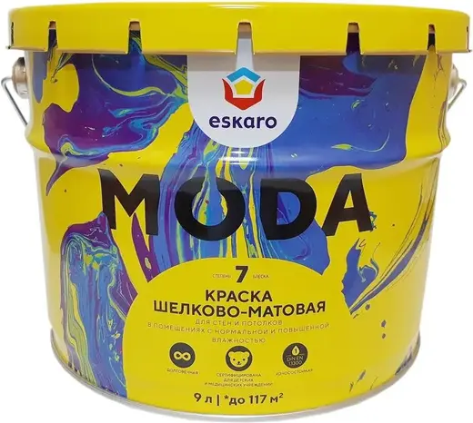 Eskaro Moda 7 краска для стен и потолков (9 л) бесцветная