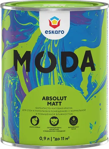 Eskaro Moda Absolut Matt краска для стен и потолков (900 мл) бесцветная