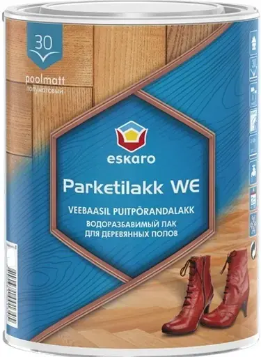 Eskaro Parketilakk WE водоразбавимый лак для деревянных полов (3 л)