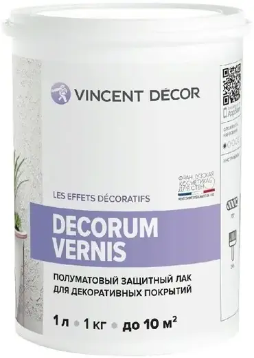 Vincent Decor Decorum Vernis защитный лак для декоративных покрытий (1 л) полуматовый