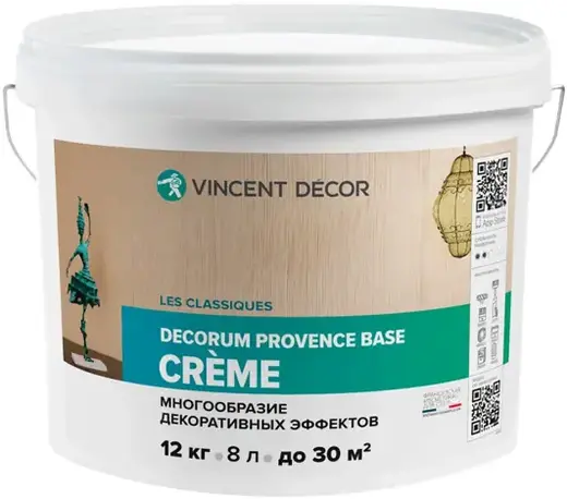 Vincent Decor Decorum Provence Base Crеme декоративная штукатурка многообразие декоративных эффектов (12 кг)