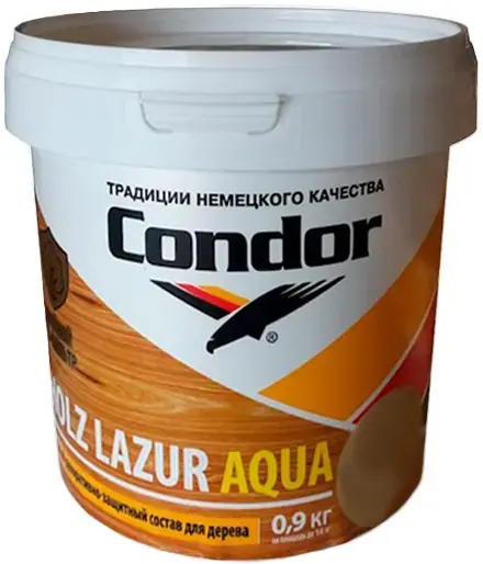 Condor Holz Lazur Aqua состав защитно-декоративный для дерева (900 мл база EC) сосна