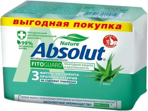Абсолют Nature Алоэ мыло туалетное антибактериальное (300 г)