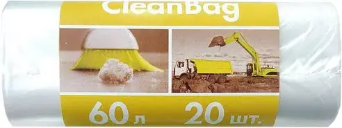 Концепция Быта CleanBag мешки для мусора (20 пакетов) 60 л прозрачные