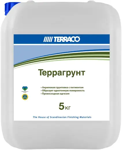 Terraco Террагрунт грунтовка универсальная пигментированная (5 кг) бесцветная Clear