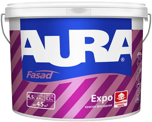 Аура Fasad Expo краска фасадная (4.5 л) белая