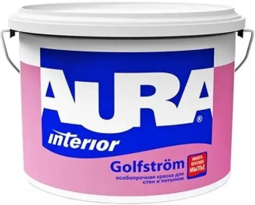 Аура Interior Golfstrom особопрочная краска для ванной и кухни (4.5 л) белая