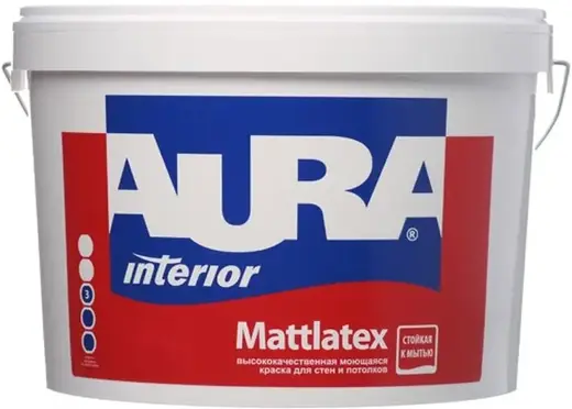 Аура Interior Mattlatex высококачественная моющаяся краска для стен и потолков (15 л) белая