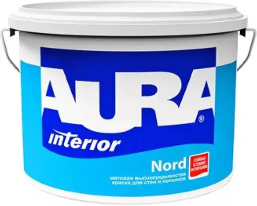 Аура Interior Nord краска для стен и потолков матовая высокоукрывистая (4.5 л) белая