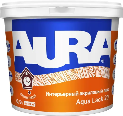 Аура Aqua Lack 20 лак интерьерный акриловый (900 мл)