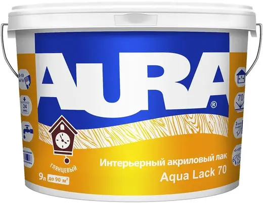 Аура Aqua Lack 70 лак интерьерный акриловый (9 л)