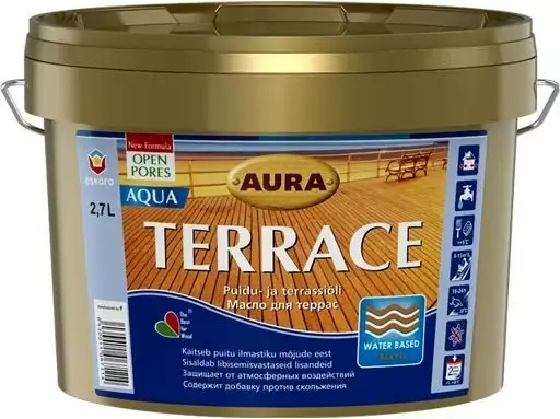 Аура Terrace Aqua масло для террас (2.7 л) бесцветное