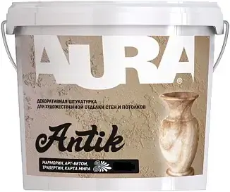 Aura Decor Antik декоративная штукатурка (8 кг) белая натуральный камень, мрамор 1-2 кг/1 кв.м Россия