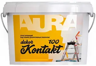 Аура Dekor Kontakt 100 грунт под тонкие декоративные покрытия кроющий (1.4 кг)