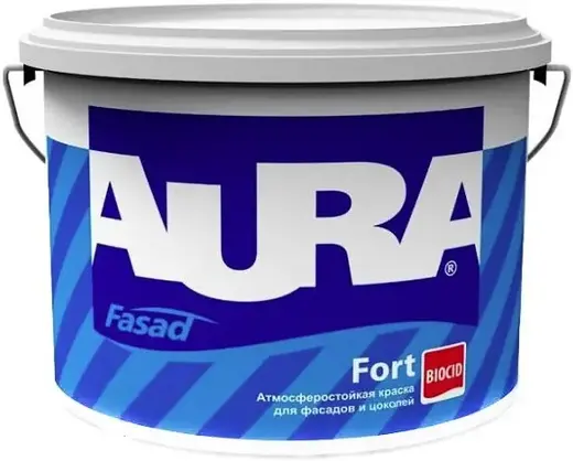 Аура Fasad Fort краска для фасадов и цоколей атмосферостойкая (4.5 л) белая