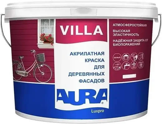 Аура Luxpro Villa краска для деревянных фасадов акрилатная (2.5 л) белая