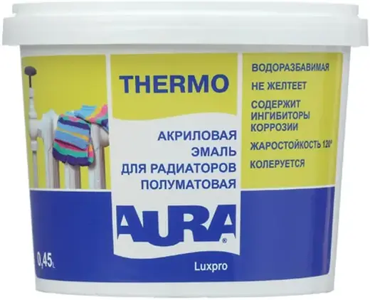 Аура Luxpro Thermo эмаль для радиаторов акриловая (450 мл) белая