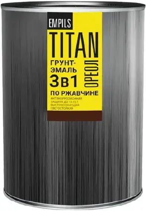 Ореол Titan грунт-эмаль 3 в 1 по ржавчине (900 мл) серая