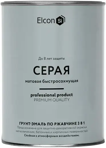 Elcon грунт-эмаль по ржавчине 3 в 1 (800 г) серая RAL 7040 матовая от -15°С до +40°С