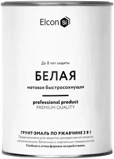 Elcon грунт-эмаль по ржавчине 3 в 1 (800 г) белая